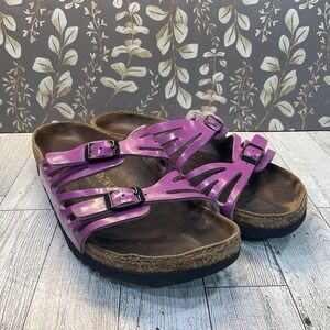 Birkenstock Granada Women's US 7 EU‎ 38 Narrow Pink Purple Birko Flor Sandals